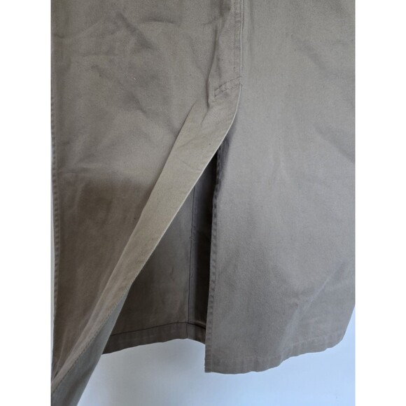 VTG Christopher & Banks Skirt Womens 4 Y2K Tan Khaki Canvas Modest Full Button - Picture 6 of 9